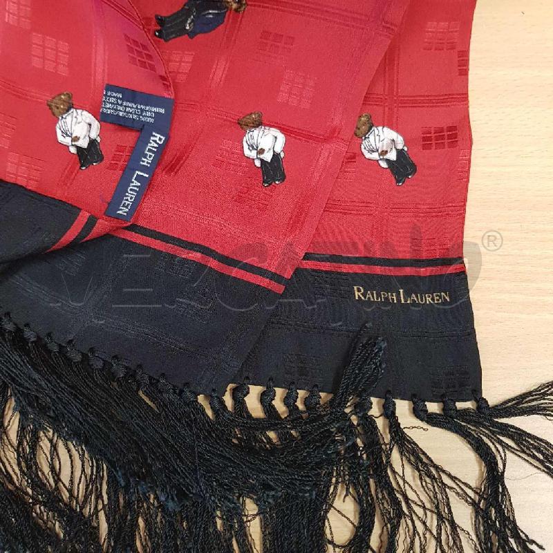 FOULARD SCIARPINA   RALPH  LAUREN  ROSSO  CON ORSETTI  | Mercatino dell'Usato L'aquila - loc. vetoio 3