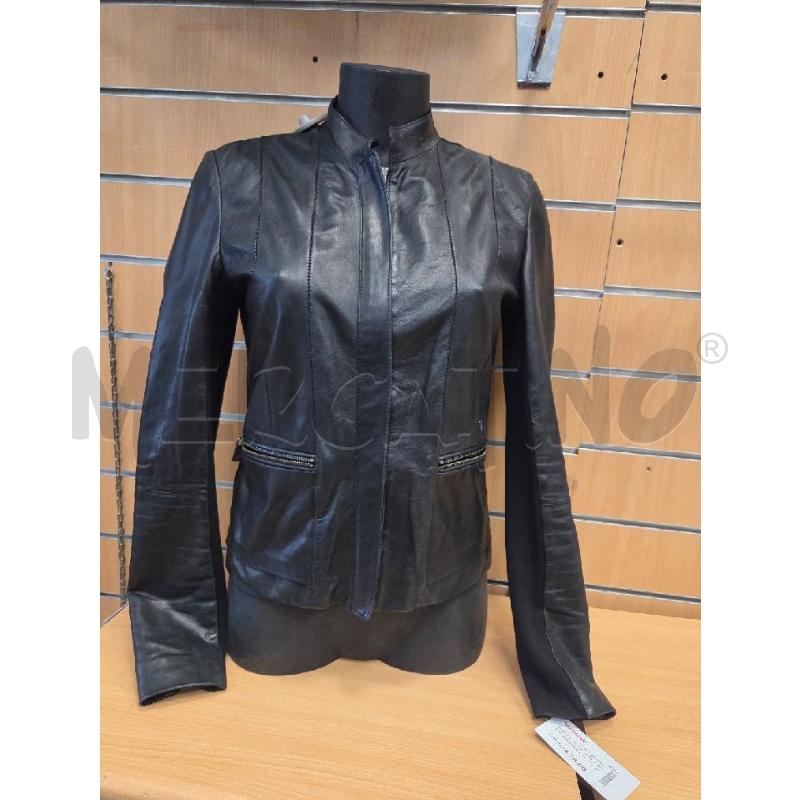 GIACCA PELLE DONNA TRUSSARDI NERA  TASCHE ZIPPETTE   | Mercatino dell'Usato L'aquila - loc. vetoio 1