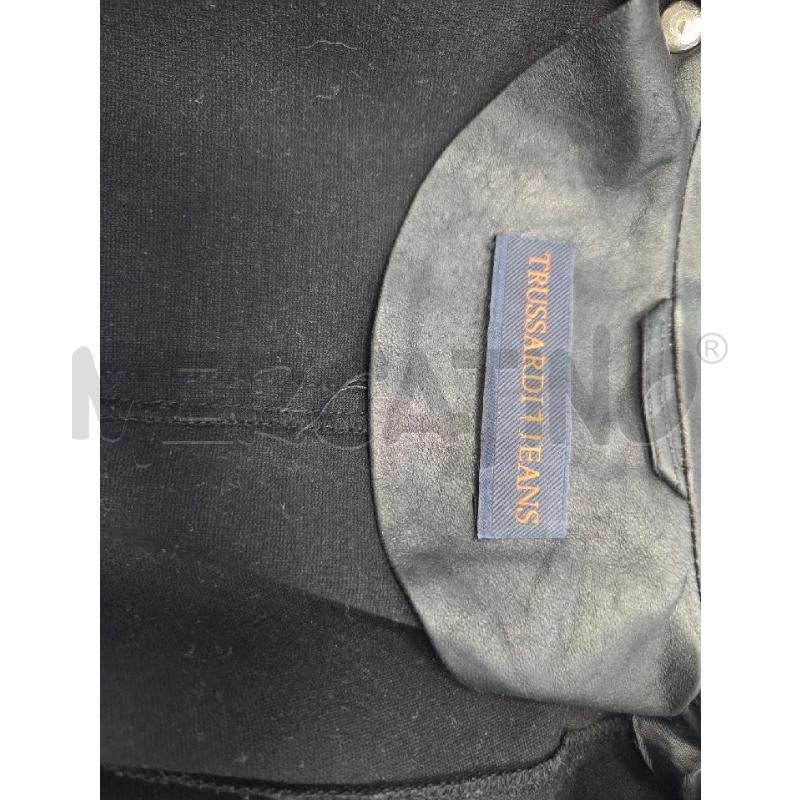 GIACCA PELLE DONNA TRUSSARDI NERA  TASCHE ZIPPETTE   | Mercatino dell'Usato L'aquila - loc. vetoio 3