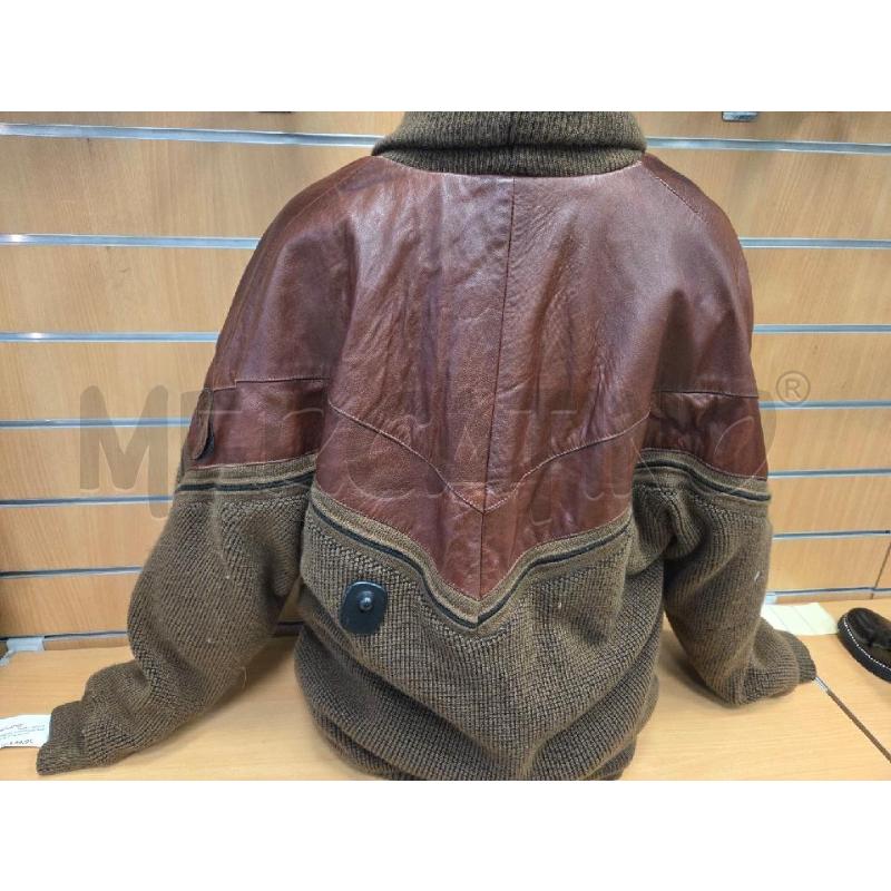 GIUBBINO UOMO VINTAGE PELLE E LANA NOTTONI LEGNO | Mercatino dell'Usato L'aquila - loc. vetoio 2