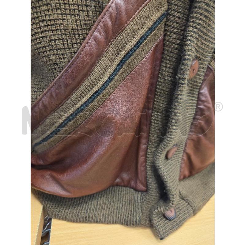 GIUBBINO UOMO VINTAGE PELLE E LANA NOTTONI LEGNO | Mercatino dell'Usato L'aquila - loc. vetoio 3