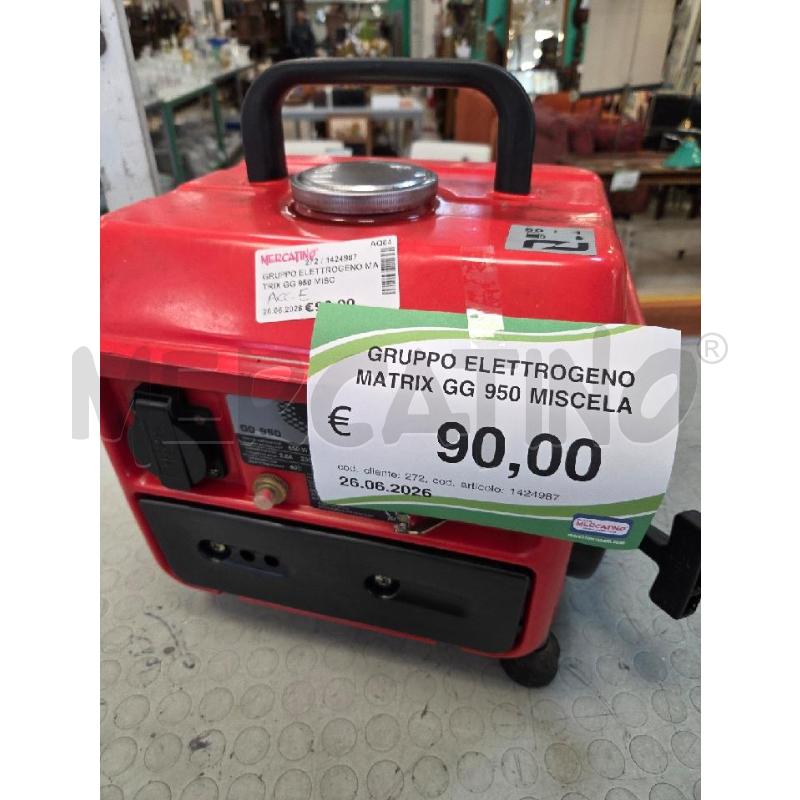GRUPPO ELETTROGENO MATRIX GG 950 MISCELA | Mercatino dell'Usato L'aquila - loc. vetoio 1