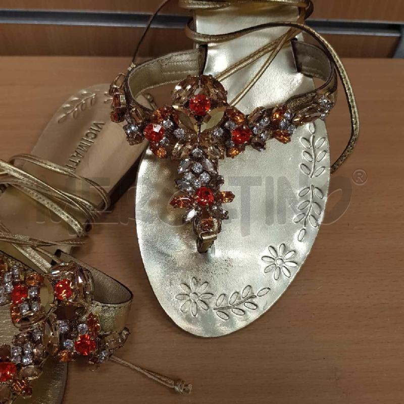 INFRADITO DONNA VICMATIE' DORATI STRASS ARANCIO  | Mercatino dell'Usato L'aquila - loc. vetoio 3