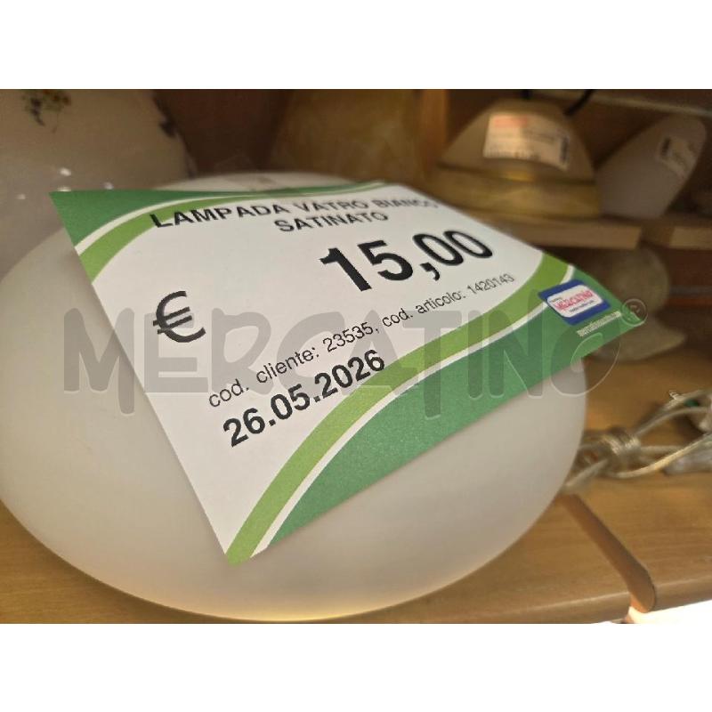 LAMPADA VATRO BIANCO SATINATO | Mercatino dell'Usato L'aquila - loc. vetoio 1