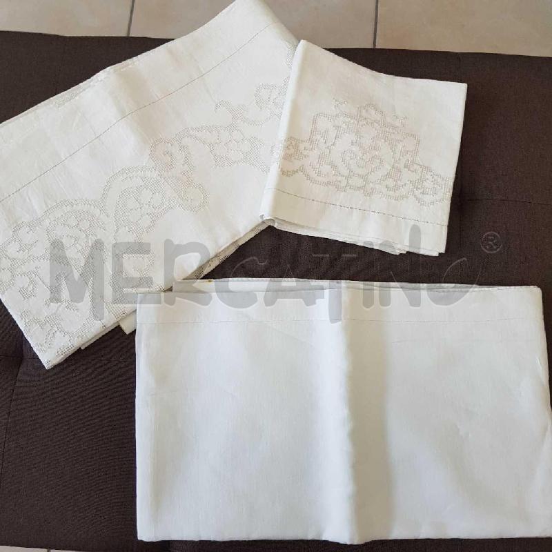 LENZUOLO MATRIMONIALE SFILATO SICILIANO + SOTTO BASSETTI  | Mercatino dell'Usato L'aquila - loc. vetoio 3
