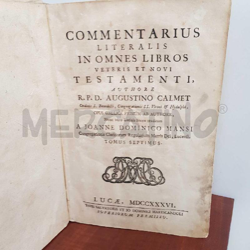 LIBRO EPOCA COMMENTARIUS LITERALIS DEL 1736 | Mercatino dell'Usato L'aquila - loc. vetoio 2