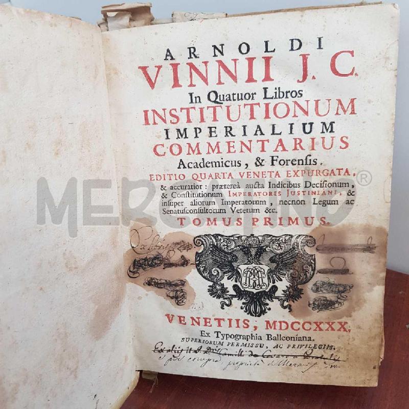 LIBRO IN QUATOUR LIBROS ISTITUYIONUM 1730 | Mercatino dell'Usato L'aquila - loc. vetoio 2