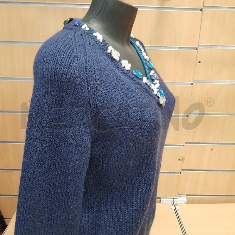 MAGLIA DONNA GATTINONI BLU  C PIETRE   | Mercatino dell'Usato L'aquila - loc. vetoio 3