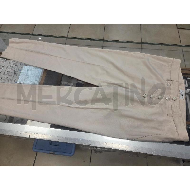 PANTALONE DONNA DONNA BEIGE DONDUP BOTTONI CROMATI E SMALTATI  | Mercatino dell'Usato L'aquila - loc. vetoio 2