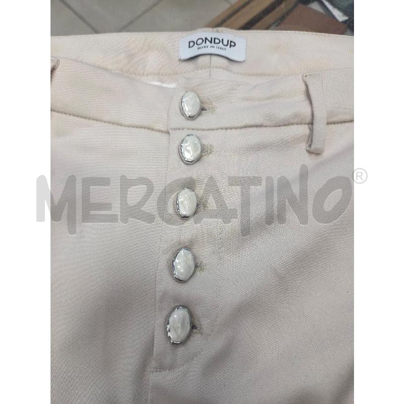 PANTALONE DONNA DONNA BEIGE DONDUP BOTTONI CROMATI E SMALTATI  | Mercatino dell'Usato L'aquila - loc. vetoio 4