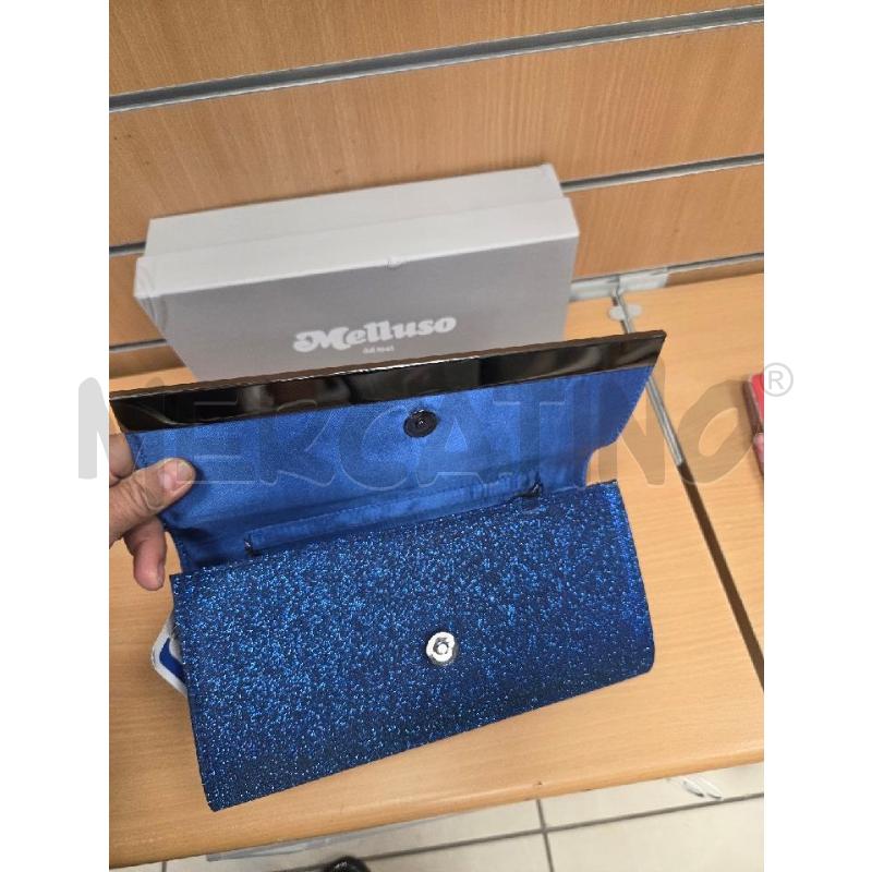 POCHETTE MELLUSO GLITTER BLU  | Mercatino dell'Usato L'aquila - loc. vetoio 2