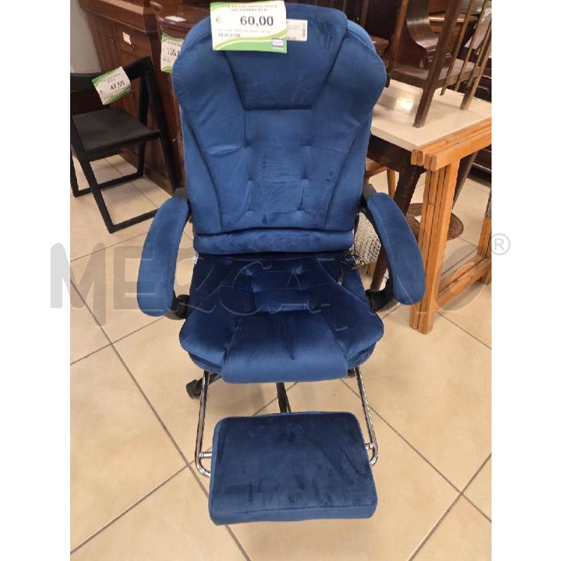 POLTRONA REGOLABILE VELLUTINO BLU | Mercatino dell'Usato L'aquila - loc. vetoio 2
