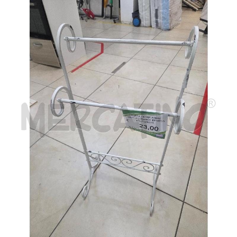 PORTA ASCIUGAMANI METALLO BIANCO EFFETTO INVECCHIATO | Mercatino dell'Usato L'aquila - loc. vetoio 1
