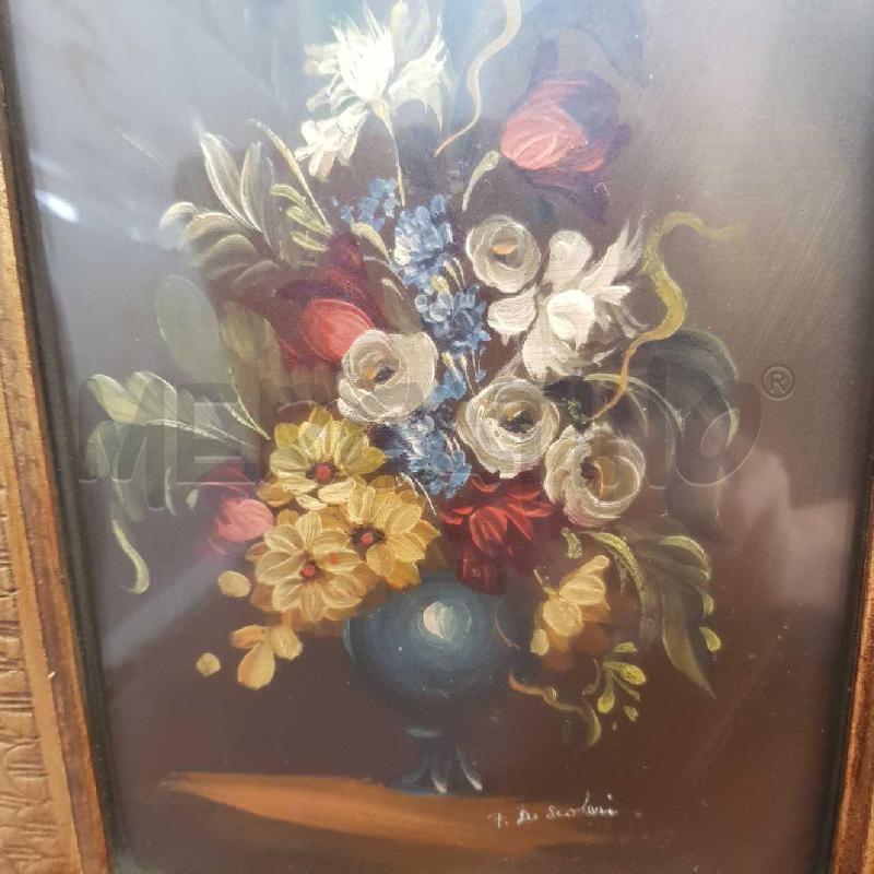 QUADRETTO VECCHIO FIORI DIPINTI SCOLARI | Mercatino dell'Usato L'aquila - loc. vetoio 3