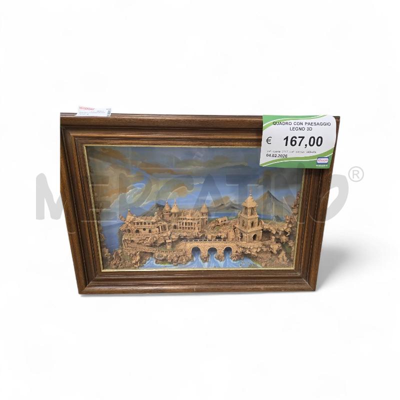 QUADRO CON PAESAGGIO LEGNO 3D | Mercatino dell'Usato L'aquila - loc. vetoio 1
