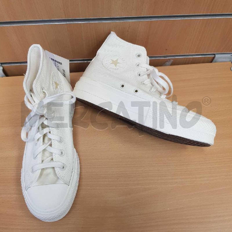 SCARPE DONNA CONVERSE EGRET PANNA LOGO PANNA TINTA  | Mercatino dell'Usato L'aquila - loc. vetoio 2