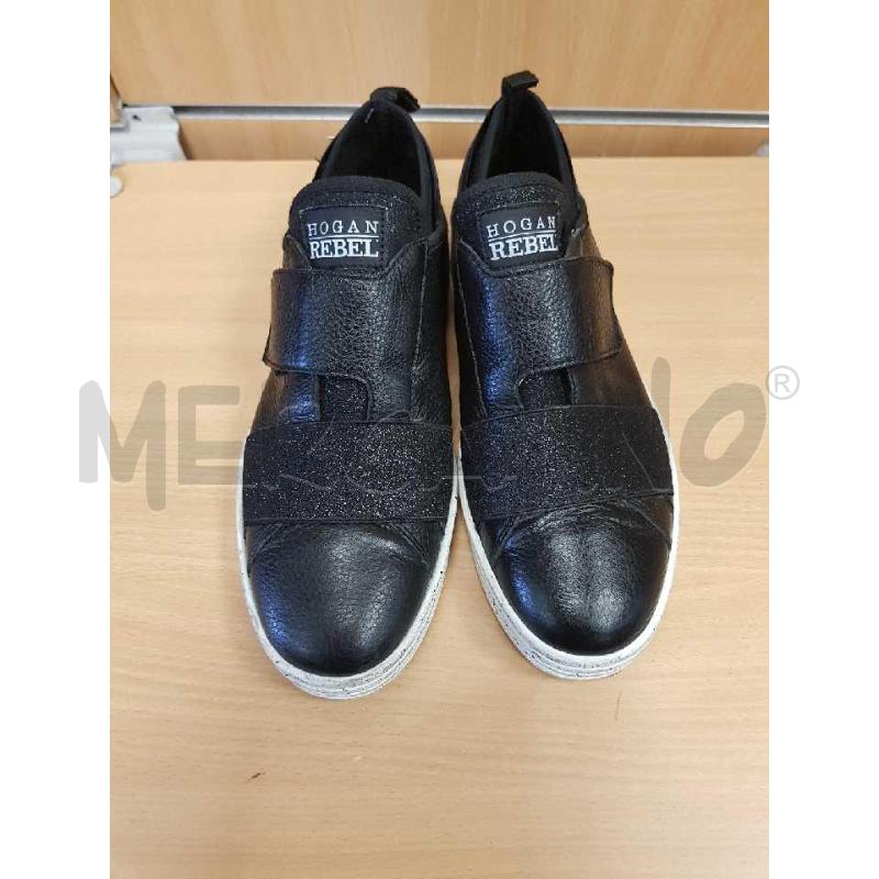 SCARPE DONNA HOGAN REBEL NERE  FASCIA GLITTER   | Mercatino dell'Usato L'aquila - loc. vetoio 1