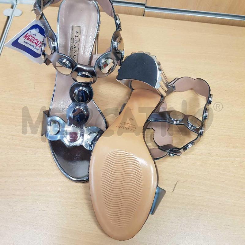 SCARPE TACCHI ALBANO  GRIGIO METALLIZZATO  | Mercatino dell'Usato L'aquila - loc. vetoio 2
