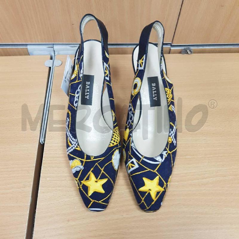 SCARPE TACCHI BALLY  BLU  E DECORO   | Mercatino dell'Usato L'aquila - loc. vetoio 1