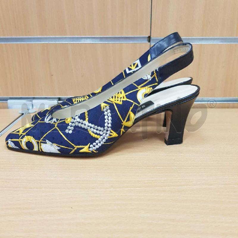 SCARPE TACCHI BALLY  BLU  E DECORO   | Mercatino dell'Usato L'aquila - loc. vetoio 2