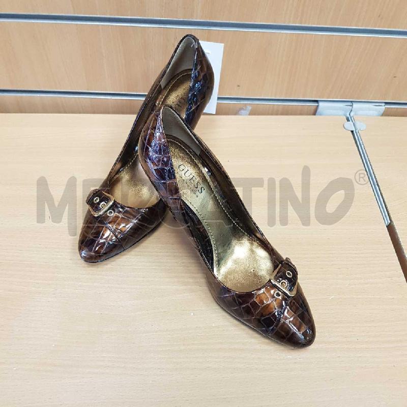 SCARPE TACCHI GUESS COCCO MARRONI  FIBIA   | Mercatino dell'Usato L'aquila - loc. vetoio 1