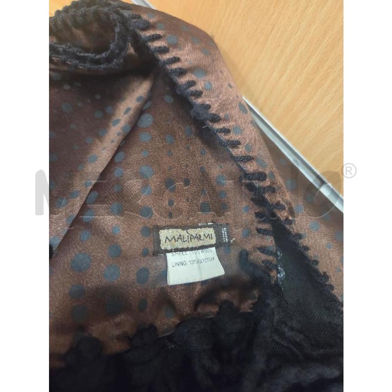 SCIARPA DONNA MALIPARMI NERA E MARRONE DECORI  | Mercatino dell'Usato L'aquila - loc. vetoio 3