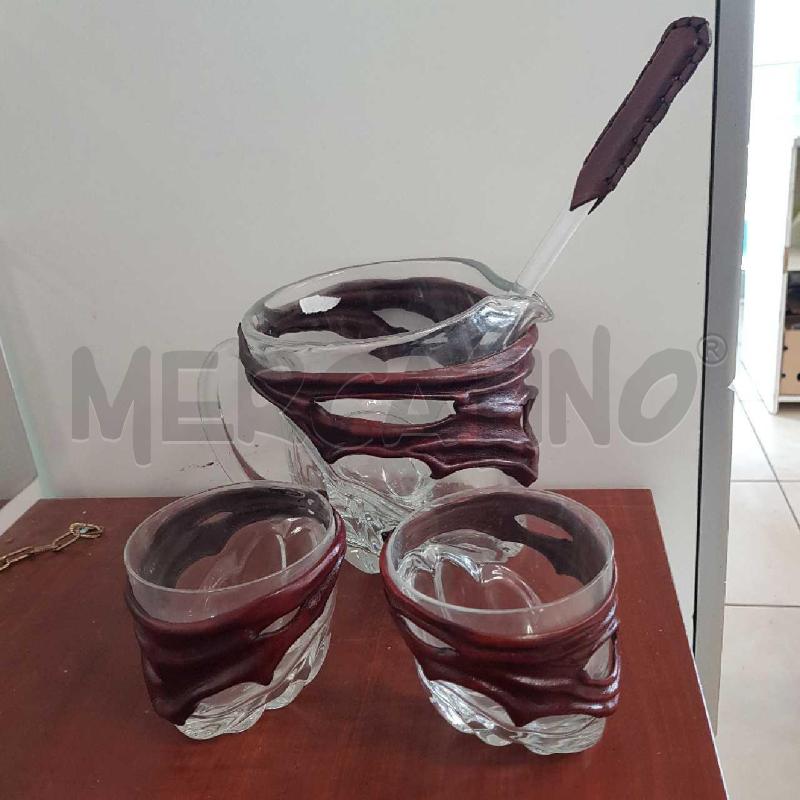 SET CON CARAFFA INSERTI CUOIO | Mercatino dell'Usato L'aquila - loc. vetoio 1