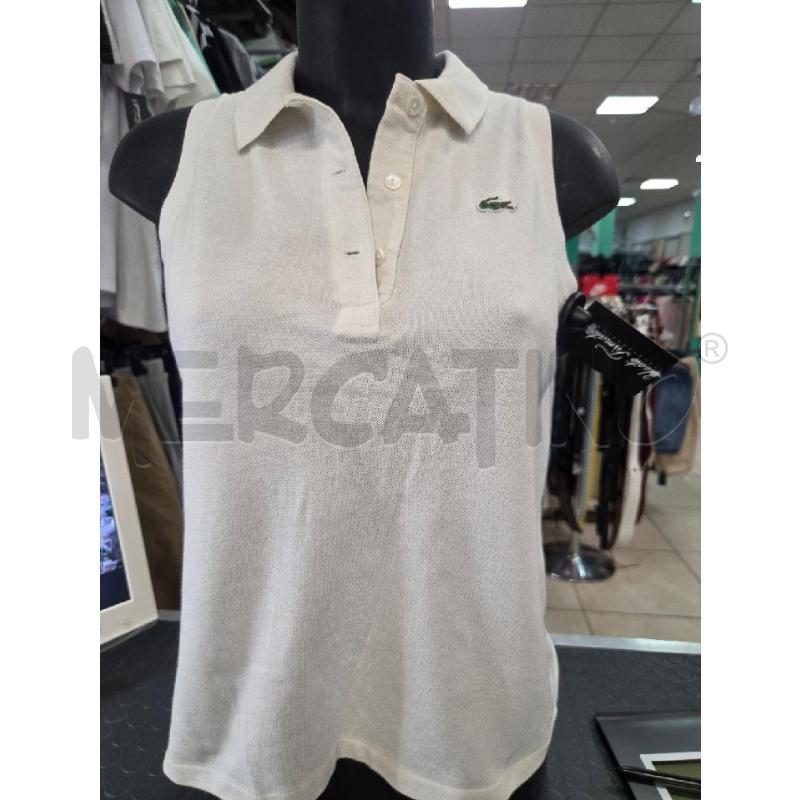 TOP LACOSTE BIANCO   | Mercatino dell'Usato L'aquila - loc. vetoio 1