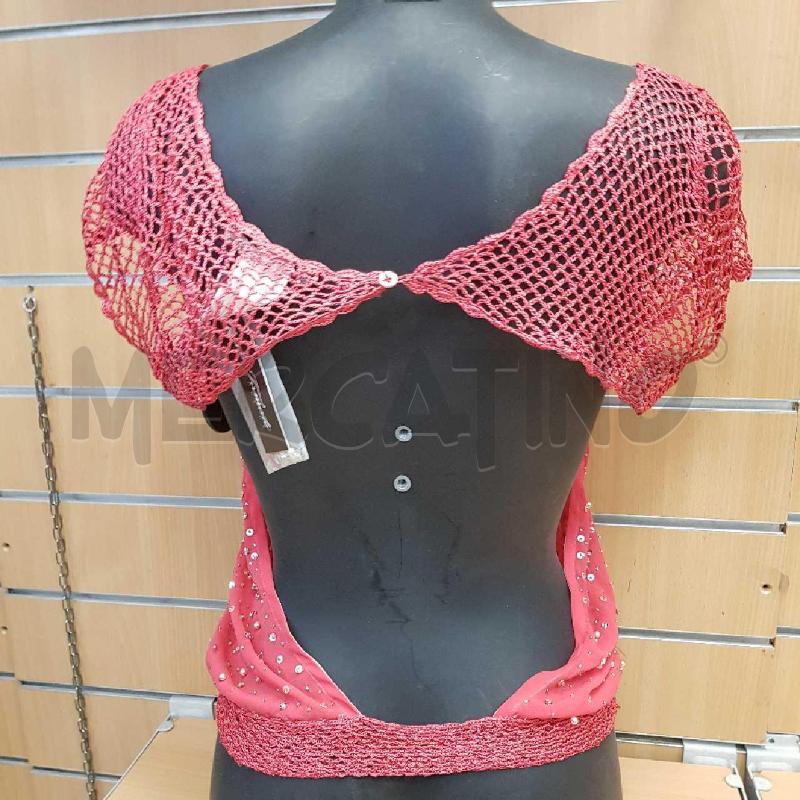 TOP PATRZIA  PEPE  ROSA  ROSA  CON PERLINE E RETINA   | Mercatino dell'Usato L'aquila - loc. vetoio 2