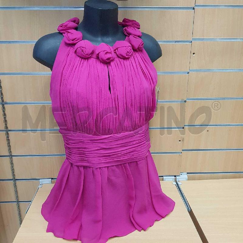 TOP SETA L.SPAGNOLI FUCSIA PLISSE'  | Mercatino dell'Usato L'aquila - loc. vetoio 1