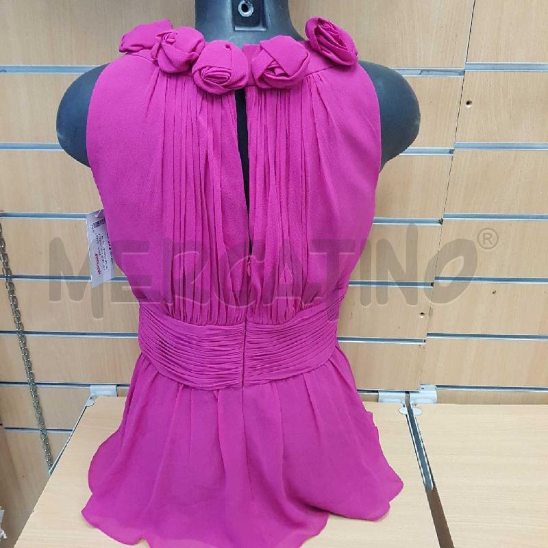 TOP SETA L.SPAGNOLI FUCSIA PLISSE'  | Mercatino dell'Usato L'aquila - loc. vetoio 2