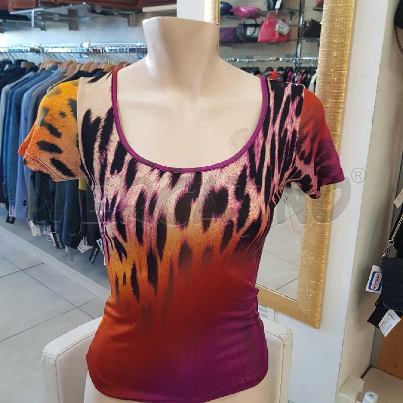 T SHIRT DONNA JUST CAVALLI ARANCIO FUCSIA   | Mercatino dell'Usato L'aquila - loc. vetoio 1