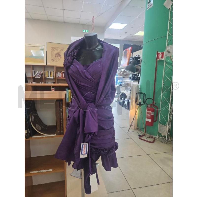 VESTITO DONNA CERIMONIA IMPERO VIOLA+  POCHETTE   | Mercatino dell'Usato L'aquila - loc. vetoio 1