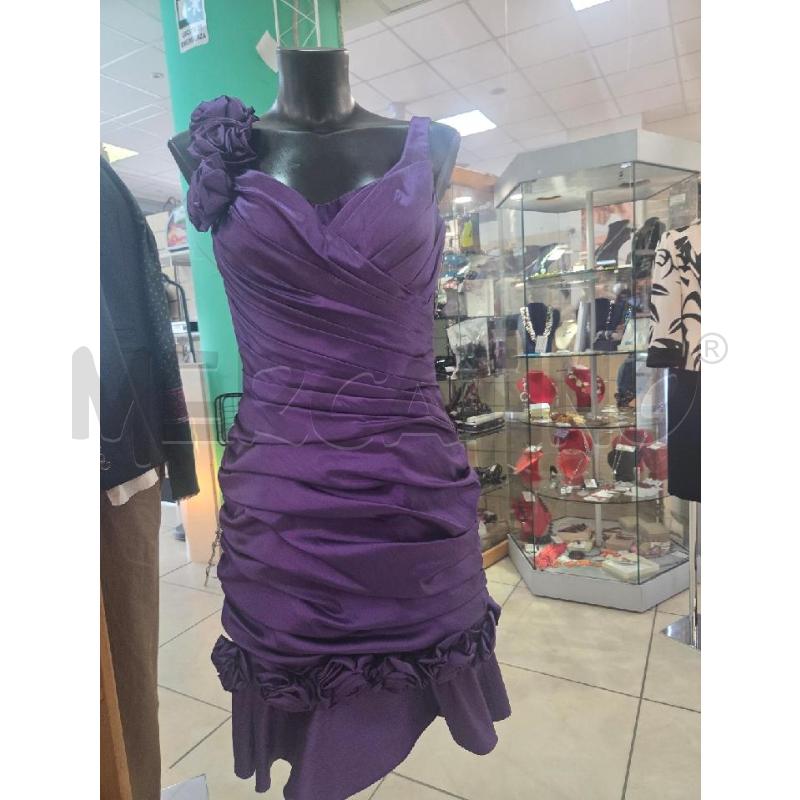 VESTITO DONNA CERIMONIA IMPERO VIOLA+  POCHETTE   | Mercatino dell'Usato L'aquila - loc. vetoio 2