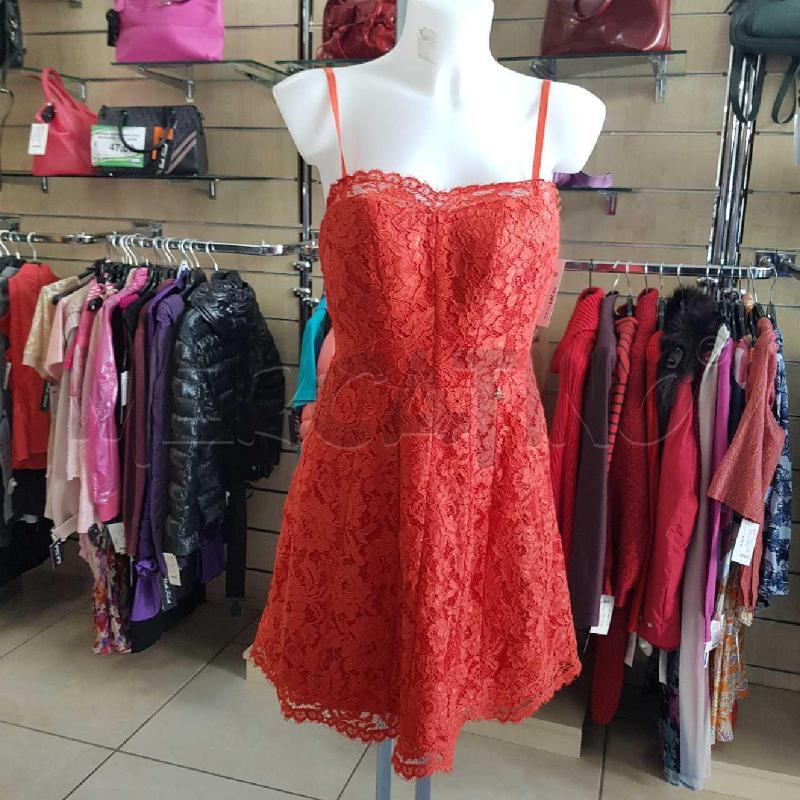 VESTITO DONNA ELISABETTA FRANCHI ARANCIONE CON PIZZO  | Mercatino dell'Usato L'aquila - loc. vetoio 1