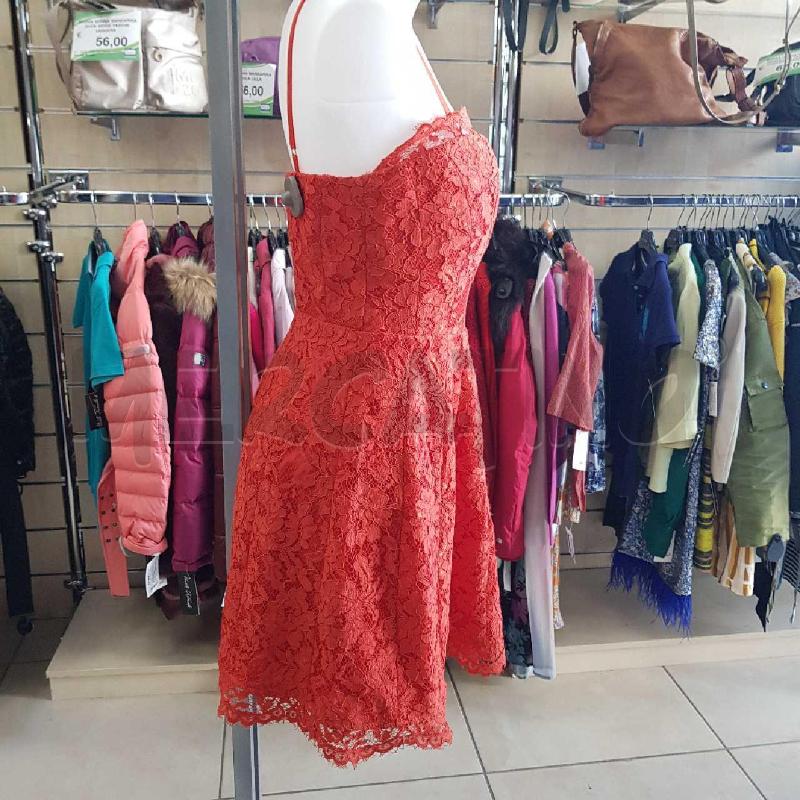 VESTITO DONNA ELISABETTA FRANCHI ARANCIONE CON PIZZO  | Mercatino dell'Usato L'aquila - loc. vetoio 2