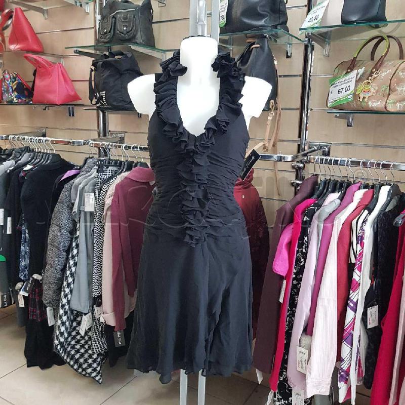 VESTITO DONNA LUISA SPAGNOLI NERO TUBINO C RUCHES  | Mercatino dell'Usato L'aquila - loc. vetoio 1