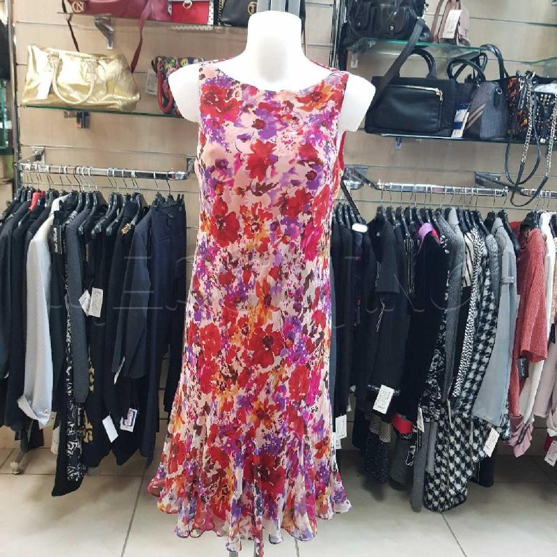 VESTITO DONNA RALPH LAUREN FONDO ROSSO E FIORI   | Mercatino dell'Usato L'aquila - loc. vetoio 1