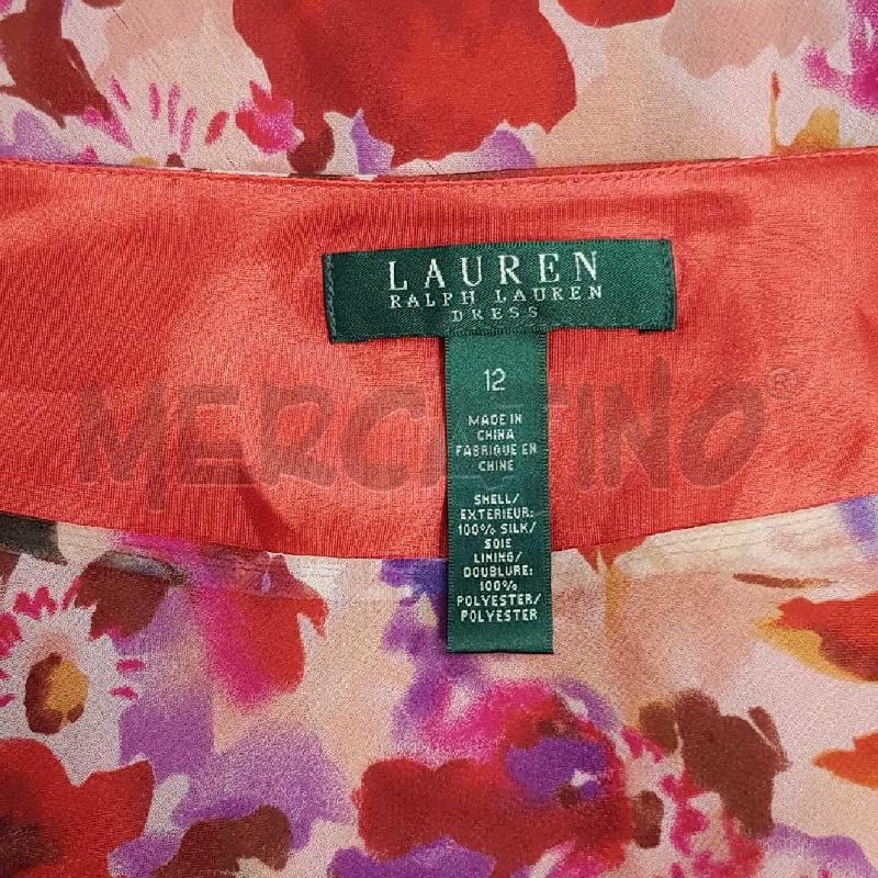 VESTITO DONNA RALPH LAUREN FONDO ROSSO E FIORI   | Mercatino dell'Usato L'aquila - loc. vetoio 3