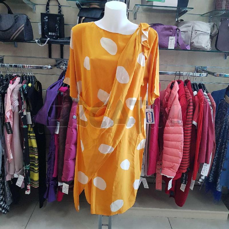 VESTITO DONNA SIMON FIRENZE SETA  GIALLA POIS  | Mercatino dell'Usato L'aquila - loc. vetoio 1