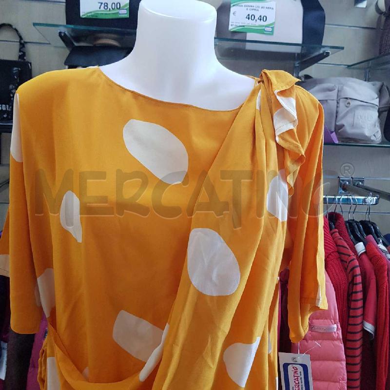 VESTITO DONNA SIMON FIRENZE SETA  GIALLA POIS  | Mercatino dell'Usato L'aquila - loc. vetoio 2
