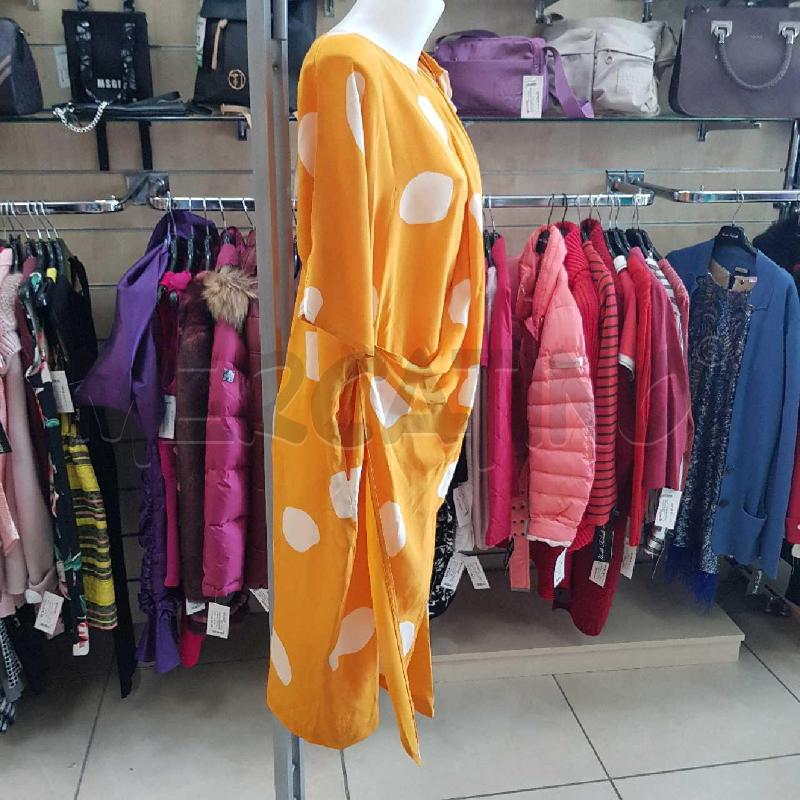 VESTITO DONNA SIMON FIRENZE SETA  GIALLA POIS  | Mercatino dell'Usato L'aquila - loc. vetoio 3
