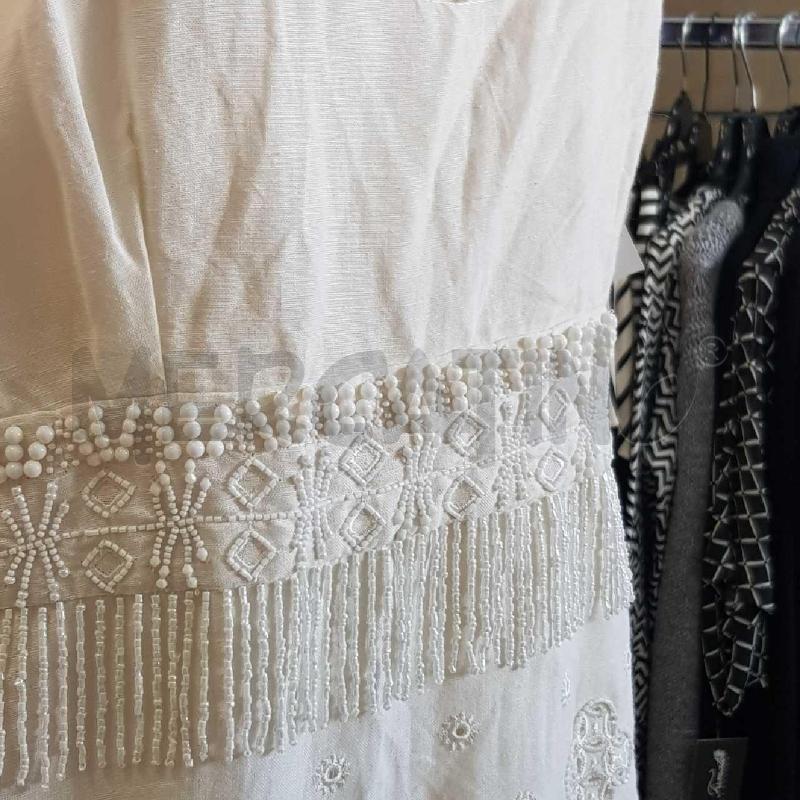 VESTITO DONNA TWIN SET LINO BIANCO E PERLINE  BIANCHE  | Mercatino dell'Usato L'aquila - loc. vetoio 2
