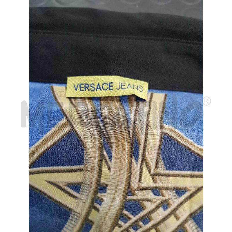 VESTITO DONNA VERSACE  NERO E BLU CHEMISIER   | Mercatino dell'Usato L'aquila - loc. vetoio 3