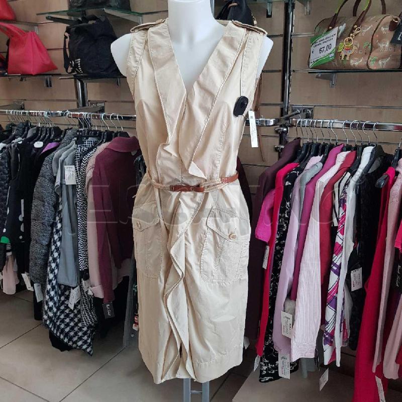 VESTITO DONNA  HENRY  COTTON'S  BEIGE  RUCHES   | Mercatino dell'Usato L'aquila - loc. vetoio 1