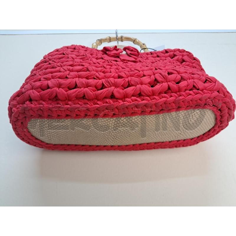 BORSA FETTUCCIA ROSSA MANICO BAMBOO | Mercatino dell'Usato Arezzo 3