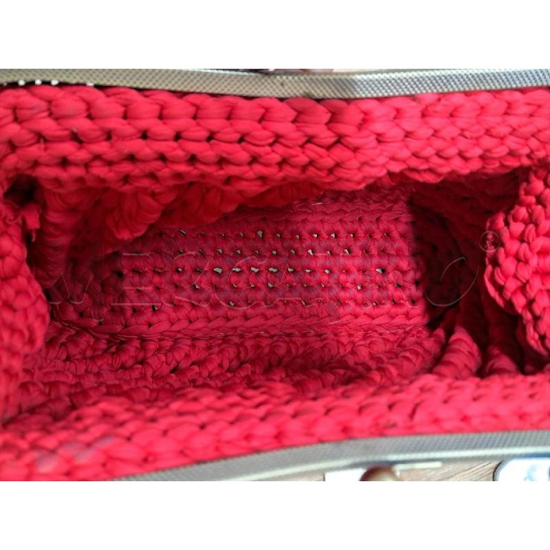 BORSA FETTUCCIA ROSSA MANICO BAMBOO | Mercatino dell'Usato Arezzo 4