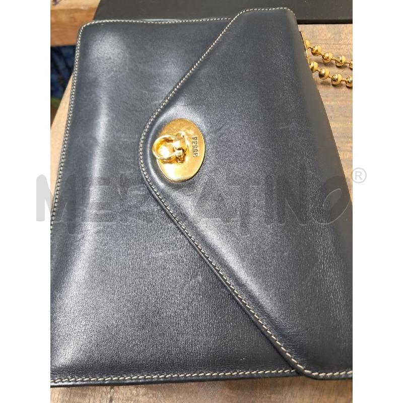 BORSA PELLE CARTELLA BLU FERRE | Mercatino dell'Usato Arezzo 2