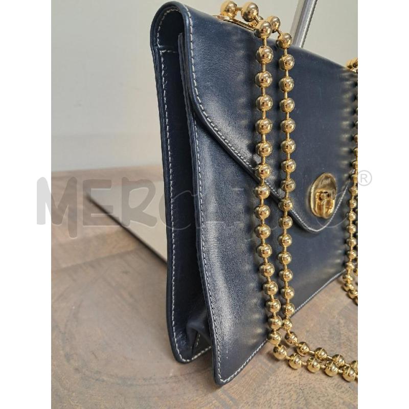 BORSA PELLE CARTELLA BLU FERRE | Mercatino dell'Usato Arezzo 3