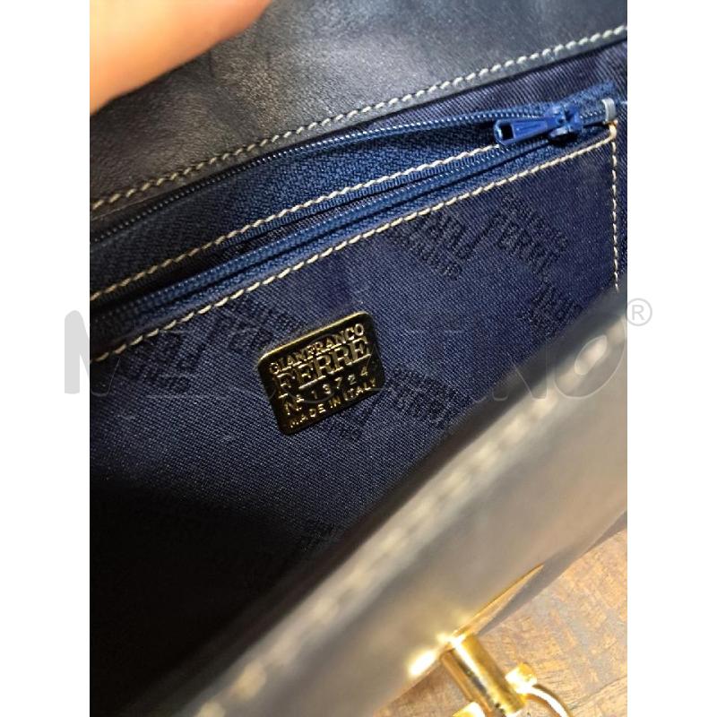 BORSA PELLE CARTELLA BLU FERRE | Mercatino dell'Usato Arezzo 5